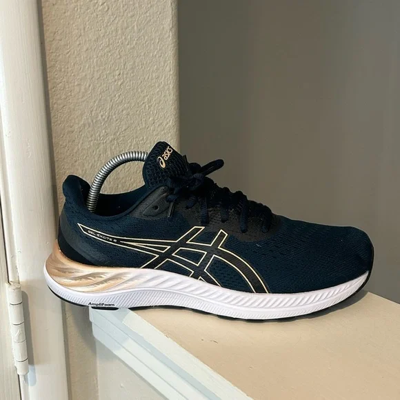 Asics Gel Excite 8 Sneakers Womens Size 9.5 WIDE Navy Blue Running Shoes - Picture 2 of 10